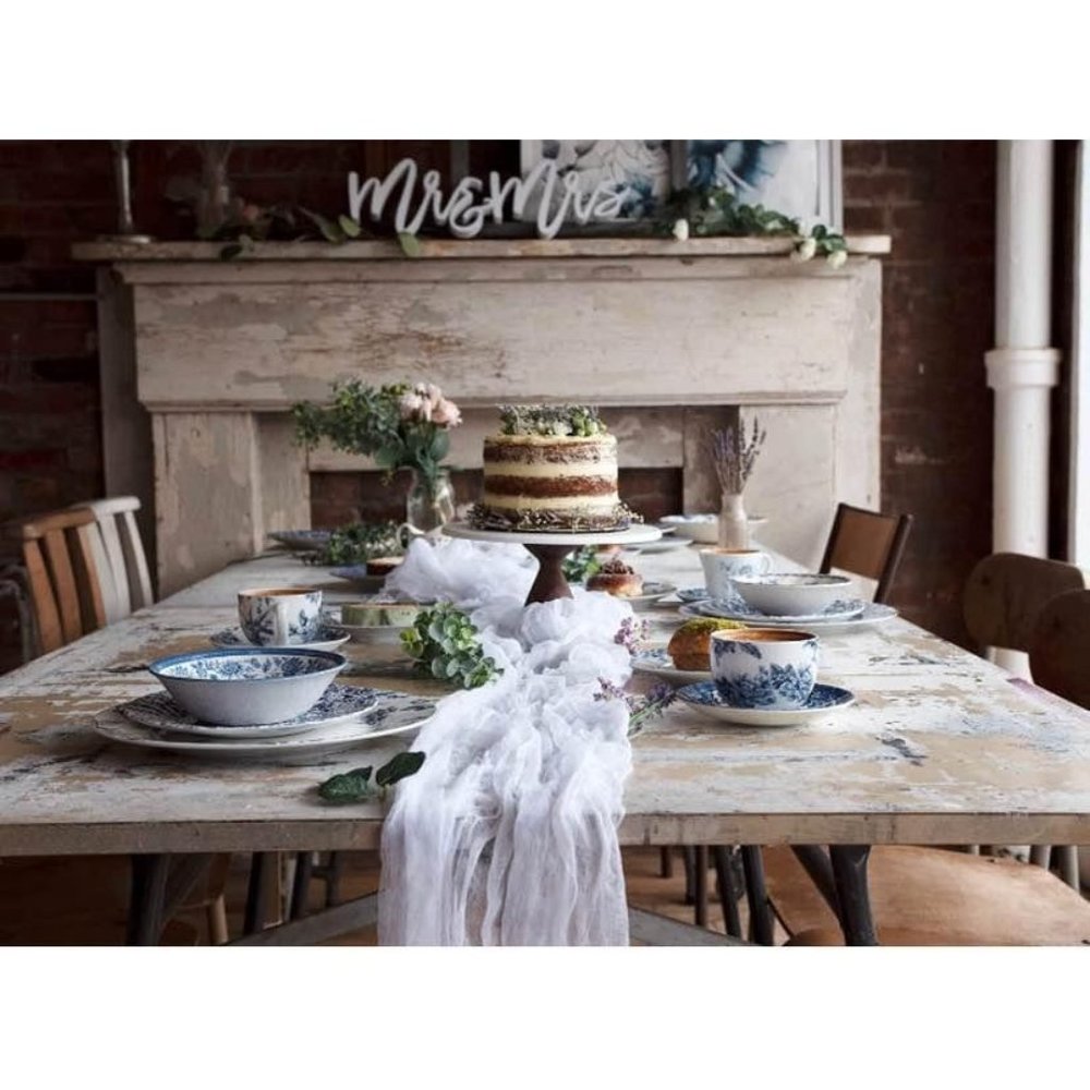 Wedding Dining Tablecloth Cheesecloth Table Runner 25" x 16ft - White ~ New